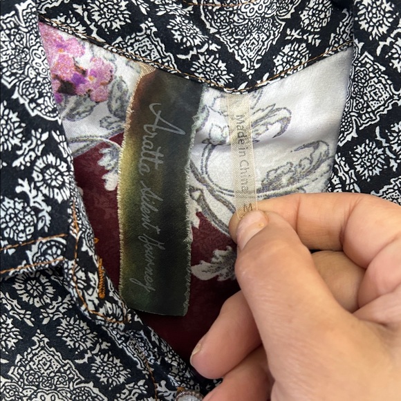 Floral  long sleeve Aratta  Silent Journey blouse boho M - Picture 4 of 6